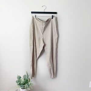 [J. Jill] Beige Linen Blend Side Zip Tapered Leg Pants